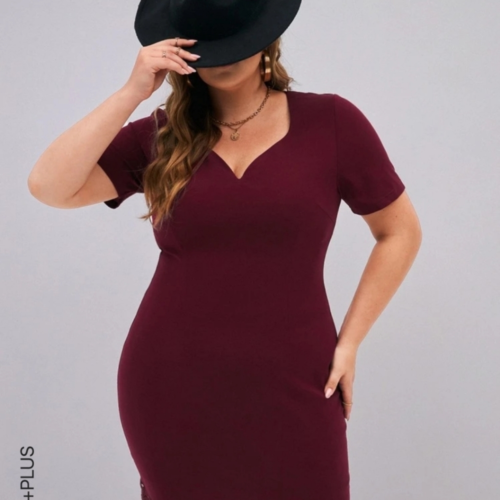 Sweetheart Neck Eyelash Lace Panel Dress